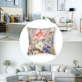 thumbnail image 5 of nygtbtfer Pillow Set of 2 Colorful Watercolor Flower Print Decorative Throw Pillows Outdoor Farmhouse Seasonal Linen Pillowcase Square Cushion Case Decor for Home Sofa Couch Bed 22x22in, 5 of 7