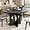 Black, variant on Round Dining Table for 4, 47 Inches Farmhouse Dinner Table with Wooden Pedestal Base, Modern Kitchen and Dining Room Circle Table, Space Saving Dining Table (Brown)