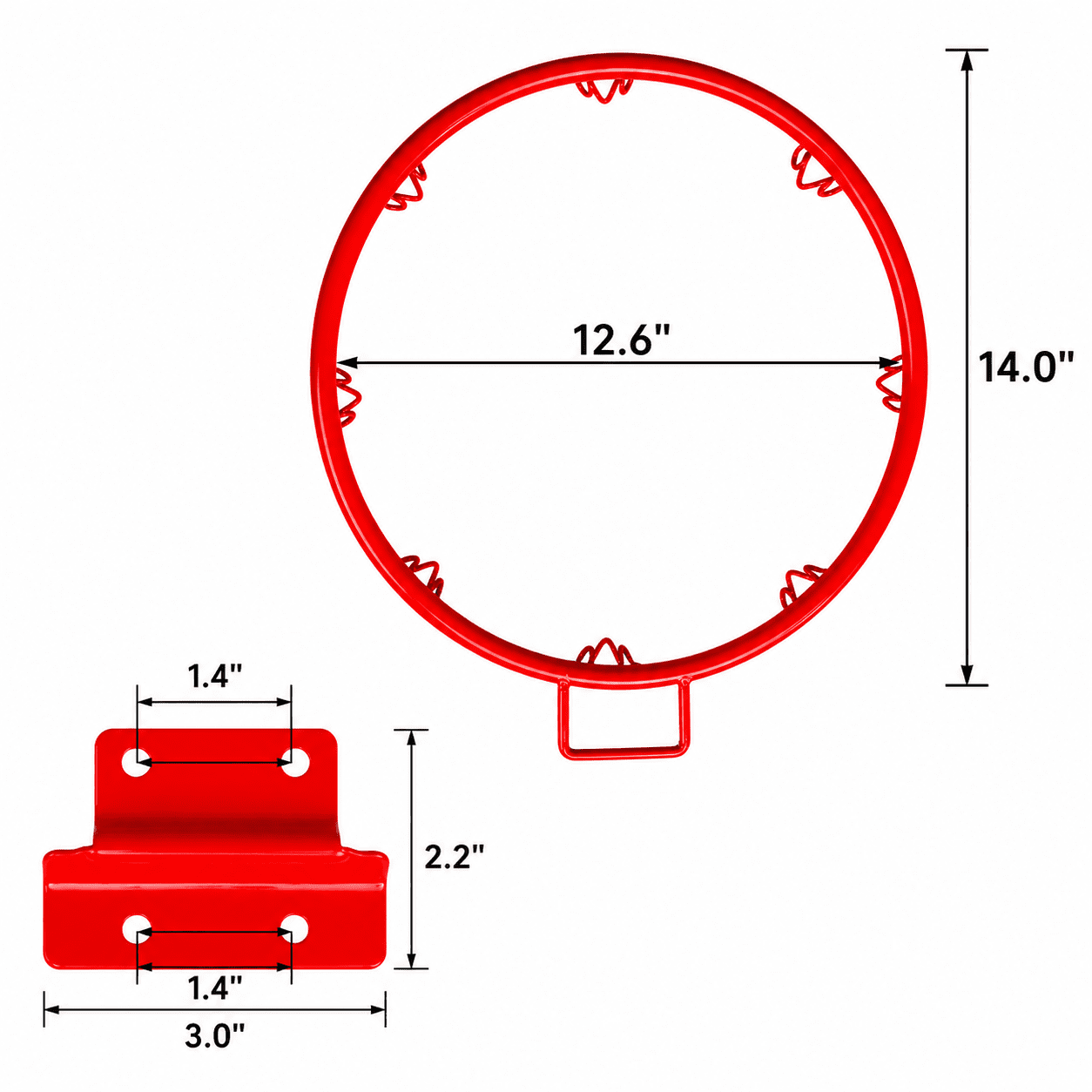 Wall Mounted Basketball Rim for Indoor and Outdoor Play – Heavy Duty Steel Frame with Durable Net – Easy Assembly and Installation
