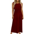 thumbnail image 2 of XiYing Robes pour Femmes, Robe Décontractée Ample à Col Rond pour Femmes, Robe Maxi d'Été Sans Manches pour Usage Quotidien, Design Fluide Uni, P-TTG, une Pièce, 2 of 6
