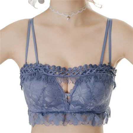 

Rumida Women Lace Bra with Panties Suit Hollow Out Embroidery Wire-free Girls Underwear Set Lace Hollow Out Embroidery Wire-free Women Spring Summer Girls Bra with Panties Suit 36b