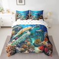 thumbnail image 2 of Erosebridal Sea Turtle 7 Pieces Bedding Set Twin, Ocean Bed in A Bag Coastal Comforter Set with Sheets Reptile Tortoise Bed Set Lightweight 7Pcs, 2 of 5