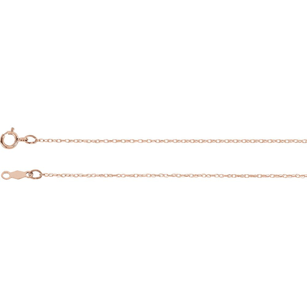 14K Rose Gold 1.25mm Rope Chain