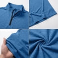 thumbnail image 4 of vdgthytj Workout Shirts for Men Short Sleeve Quarter Zip Neck Lightweight Breathable Solid Gym Athletic Pullover, 4 of 7