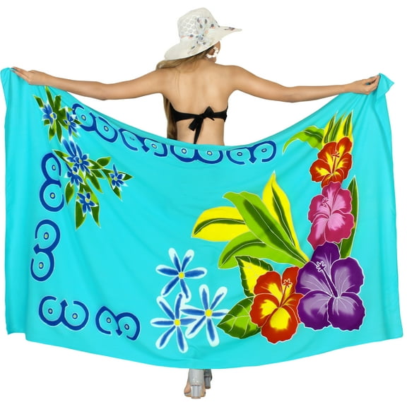 HAPPY BAY Women's Bikini Wrap Beach Swimwear Swim Cover up Summer Wraps Pareo Sarong Swimsuit Coverups for Women Beachwear One Size Ocean, Floral