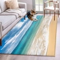 thumbnail image 3 of Rectangle Area Rug 4x6ft,Gradient Ocean Beach Wavy Washable Carpet Non-Slip Runner Accent Rugs Indoor Floor Mat for Bedroom Living Room Decor,Seaside Blue Sky Clouds, 3 of 9