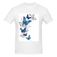 thumbnail image 4 of Bingfone Blue Flying Butterflies Men'S Loose Fit Short-Sleeve Pocket T-Shirt, 4 of 7