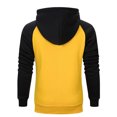 thumbnail image 4 of Miluxas Long Sleeve Tops for Men Men Hoodies Color Block Patchwork Blend Fleece Pullover Kanga Pocket Sweatshirts Yellow 10(XL), 4 of 4