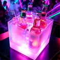 thumbnail image 5 of LED Ice Bucket, 7.5"×7.5"×7.3" Large Capacity Light Up Ice Bucket, Color Changing Drink Container, Illuminated Champagne Bucket, Square Champagne Wine Drinks Beer Bucket, Plastic Beverage Chiller, 5 of 5