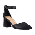 thumbnail image 5 of Pennysue Women's Black Pointy Low Chunky Heels With Ankle Strap Size 8, 5 of 7