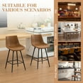 thumbnail image 3 of Kepane 24" Set of 4 Whiskey Brown Dining Chairs Modern Upholstered Faux Leather Armless Side Chairs with Sturdy Metal Legs, Perfect for Kitchen, Dining Room, or Small Spaces, 3 of 7