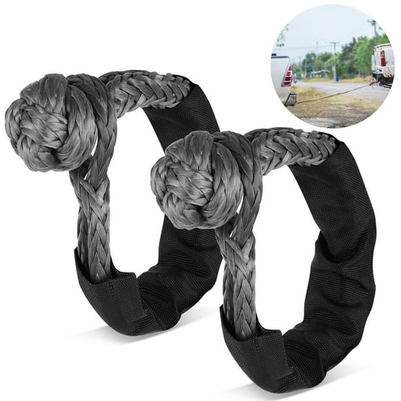 Synthetic Shackle, 2 Pcs 1/2 x 22in Soft Shackles Recovery Kit for Kinetic Rope & Tow Strap, 38000lbs Breaking Strength, Quick-Release Winch Rope Tow Shackle Recovery Gear for Trucks Boats Towing