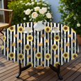 thumbnail image 4 of Sunflower and Leaf Black Pattern Round Tablecloth 70"x70", Wrinkle Resistant Wipeable Table Cover for Kitchen Dining Room Picnic Patio and Party, 4 of 6