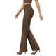 thumbnail image 1 of Pantalones de vestir DLOODA Bootcut para mujer, cintura alta, color marrón, 1 of 7