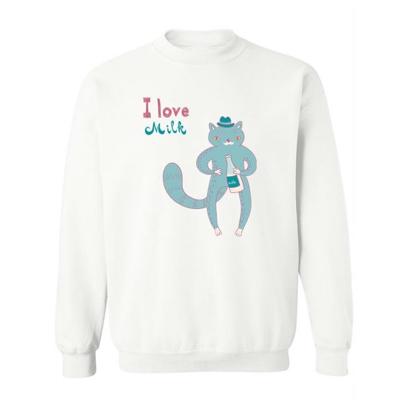 I Love Milk Design Sweatshirt Women -Image by Shutterstock, Female XX-Large