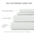 thumbnail image 4 of Noble Linens 4 Piece Pattern Microfiber Bed Sheets Set, Gray 4 Piece Stippled, Queen, 4 of 10
