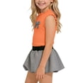 thumbnail image 5 of Cethrio Girls Summer Outfit Sets, School 2 Piece Cute Sleeveless Kids Clothing Sets Orange Size 4-5T, 5 of 6