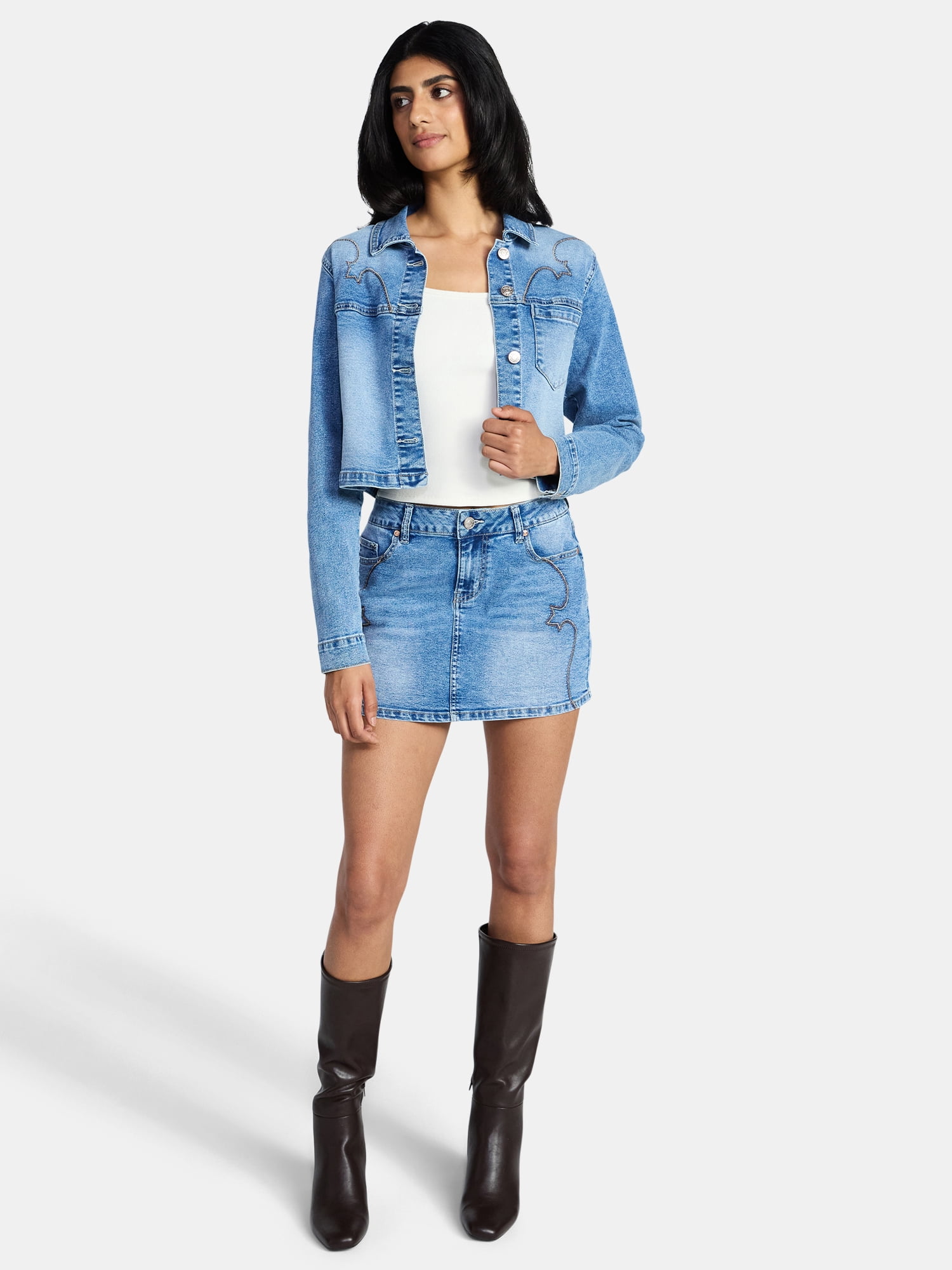 Madden NYC Women's Western Jean Jacket, Sizes XXS-XXL