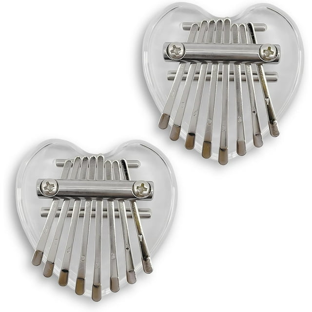Symmetry Finger Thumb Piano, 8 Key Exquisite Finger Thumb Piano, Finger Thumb Piano, Mini Thumb Piano, Kalimba 8 Key Exquisite for People of All Ages and Music Lovers 2PCS,Multicolor,H