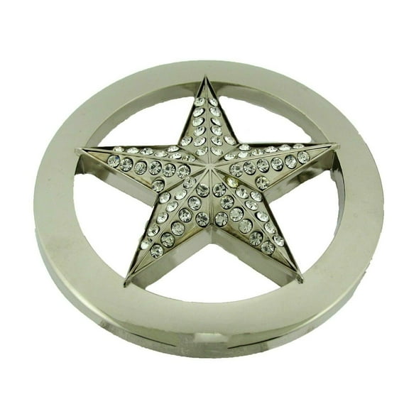 Unisex Lonestar Belt Buckle Silver Chrome Metal Some Rhinestones Western Rodeo Texas Style