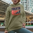 thumbnail image 2 of Fourth of July Independence Day, Sand Hooded Sweatshirt or Hoodie, Large, 2 of 5