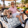 thumbnail image 3 of Golf Cart Seat Covers for 2 Seater,Blue Flower Microfiber Cart Seat Towel Blanket,Vintage Farmhouse Boho Leaf Spring Summer Absorbent Breathable Non Slip Bench Seats Protector for Golf Course 51"x31", 3 of 9