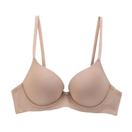SMihono Women s Stylish Wirefree Lift Bra Comfort Intended Fashion Bra Large Size Soft Steel Ring Push-up Bras Beige S
