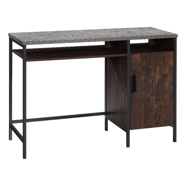 Pemberly Row Bureau Contemporain en Bois d'Ingénierie et Métal, Noyer Riche