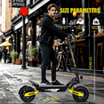 thumbnail image 6 of UIGGOO 1200W Electric Scooter for Adults with Seat, Up to 30 MPH & 25 Miles Range, 11" Off-Road Tires Foldable E-Scooter, Dual Suspension & Disc Brakes, 330lbs Max Load, UL Certified, 6 of 12
