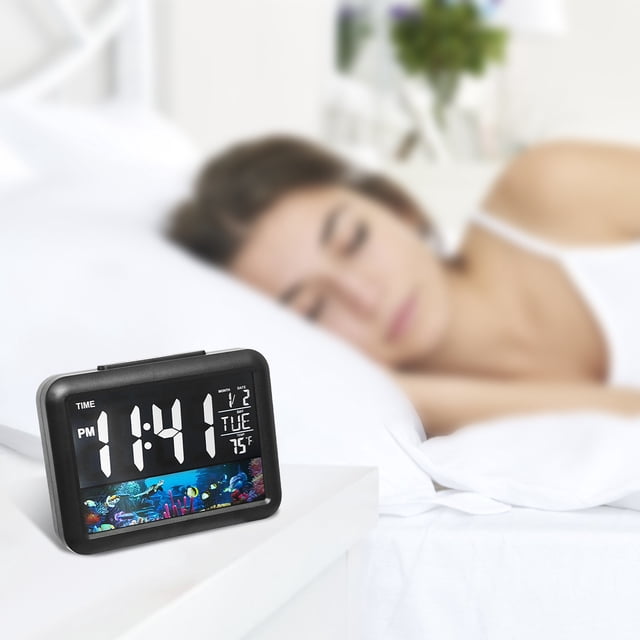 Pompotops Digital Alarm Clock,Digital Led Clocks For Bedrooms,Small Digital Alarm Clock For Bedrooms Bedside,New Interesting Color Screen Alarm Clock Children's Electronic Clock LCD