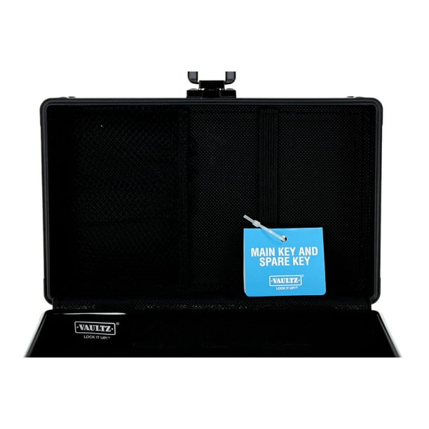 Vaultz Locking Pencil Box for Students with Secure Key Lock- Black
