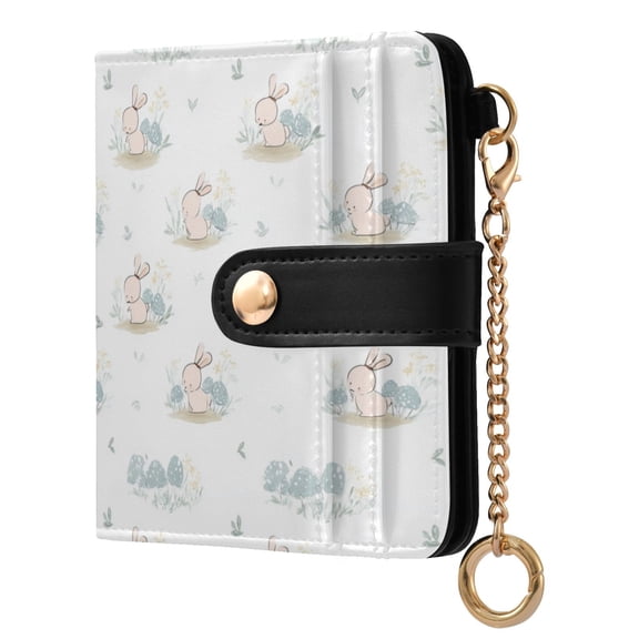 Womens Wallet PU Leather Bifold Small Purse with RFID Blocking Credit Card Holder Sweet Rabbit