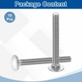 thumbnail image 3 of Uxcell 10Pack M10 x 90mm Stainless Steel Carriage Bolts Round Head Square Neck, Silver, 3 of 7