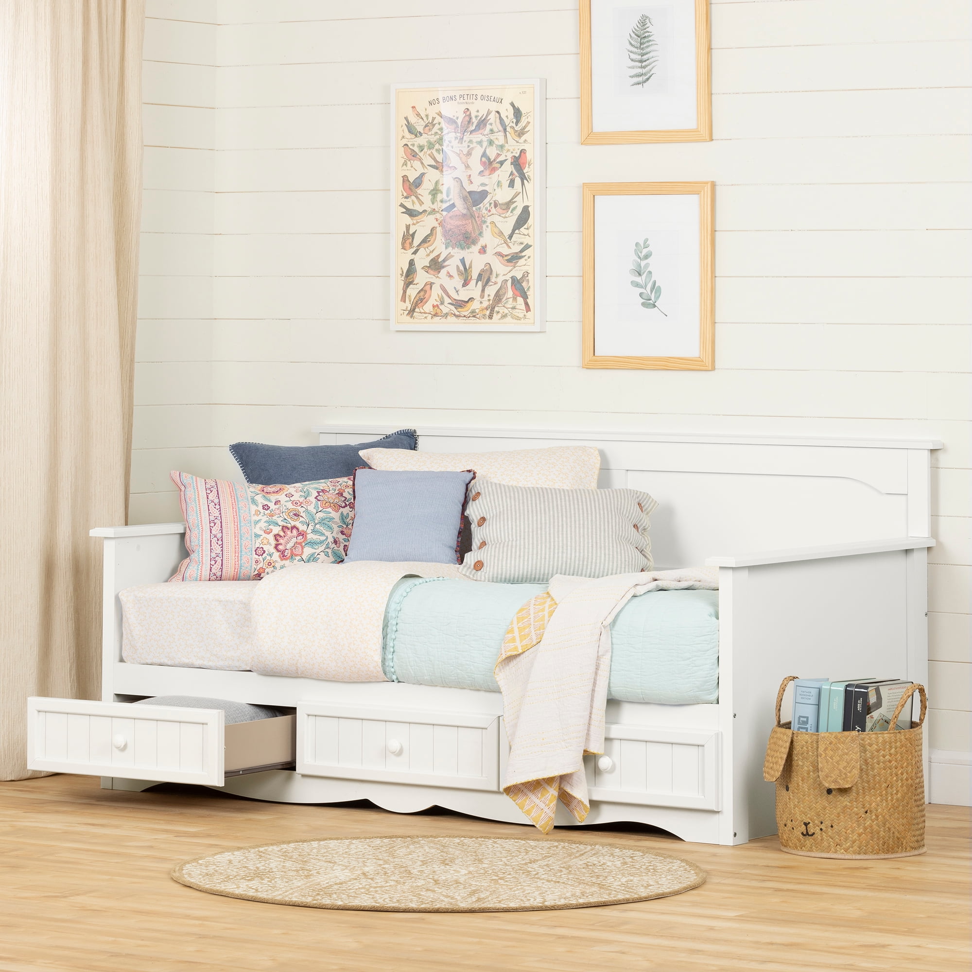 South Shore Savannah Daybed with Storage, Pure White