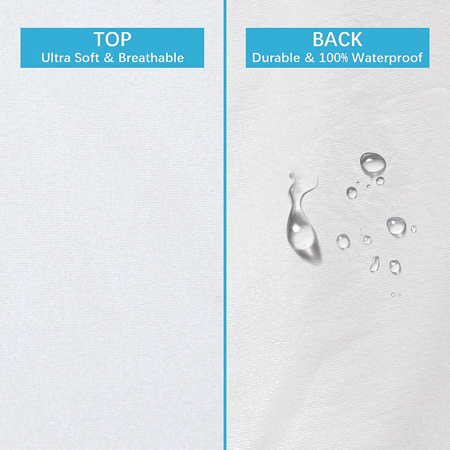 Biloban Pillow Protector Waterproof Queen Size Pillow Cases 4 Pack Skin-Friendly & Noiseless Pillow Encasement Zippered White Pillow Covers Machine Wash