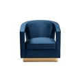 thumbnail image 4 of Baxton Studio Neville Modern Luxe and Glam Navy Blue Velvet Fabric Upholstered and Gold Finished Metal Armchair, 4 of 7
