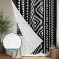 thumbnail image 4 of Xipuska Black Boho Geometric Shower Curtain - Water Repellent Fabric Shower Curtains Washable, Vintage Southwestern Stripes Decorative Polyester Cloth Bathroom Curtains Modern Bath Decor 66"x72", 4 of 6