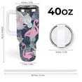 thumbnail image 2 of Vintage Flamingo 40 Oz Tumbler with Handle and Straw Lid, Stainless Steel Insulated Travel Coffee Mug, Vacuum Insulated Water Bottle for Home, Office, Car, Keep Hot/Cold for Hours, 2 of 8