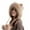 Khaki, variant on qolati Winter Warm Plush Hat for Women Cute Puffy Faux Fur Beanie Hat with Horns Soft Pompom Knit Fleece Ear Flaps Ski Cap