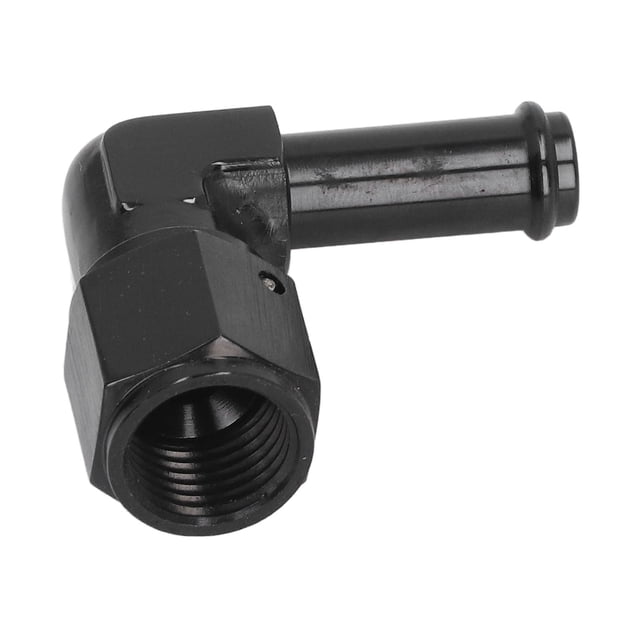 Adaptador De Montaje De Línea De Combustible, Negro Anodizado, Resistente A La Presión Firme, Extremo De Manguera De Línea De Combustible De 90 , Hembra 6AN A 3/8 Pulgadas
