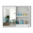 thumbnail image 5 of Topbuy Mirrored Double Door Bathroom Storage Cabinet Wall Mounted Type Organizer Shelf White, 5 of 8