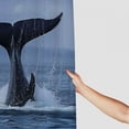 thumbnail image 3 of Orinice Whale Water Tail Bathroom Decor Set with Hooks, Colorful Luxurious Graphic Print Polyester Fabric Chic Modern Shower Curtain, Washable and Easy to Install 69x72, 3 of 7