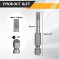 thumbnail image 2 of Uxcell 2pcs SL5 Puntas de Destornillador Ranurado 5mm Punta Ranurada Vástago Hexagonal de 1/4" Longitud de 50mm (2") Cabeza Plana Magnética de Acero S2 Puntas de Destornillador Industrial, 2 of 7