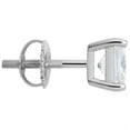 thumbnail image 3 of 14K Solid White Gold Stud Earrings | Princess Cut Cubic Zirconia | Screw Back Posts | 2.0 CTW  | Everyday Elegance, 3 of 10