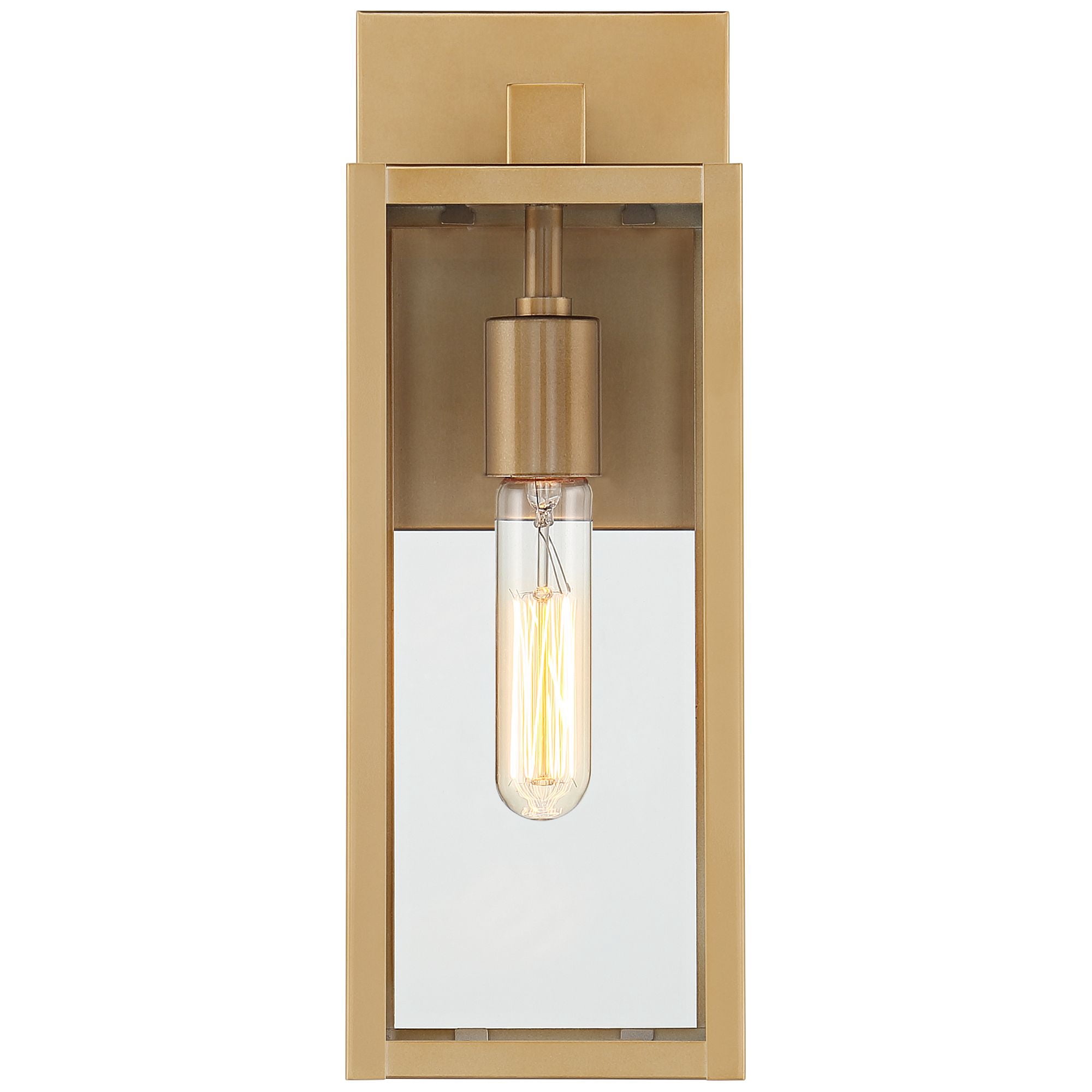 John Timberland Modern Outdoor Wall Light Fixture Soft Gold 14 1/4" Clear Glass for Exterior Barn Deck House Home Porch Yard Patio