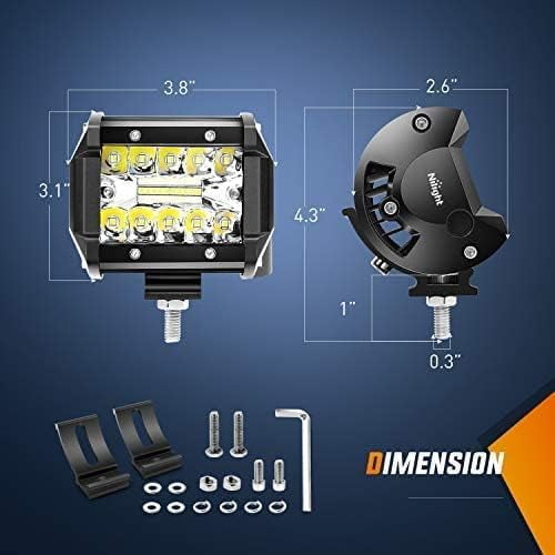Nilight 60W Spot Beam LED Light Bar for Tow Waterproof SUV Trailer Pickup