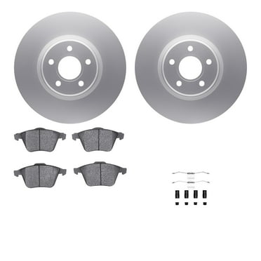 Dynamic Friction Company Front Geospec Brake Rotors with 5000 Euro Ceramic Brake Pads includes Hardware 4612-54019