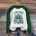thumbnail image 2 of IROINNID Christmas Sweatshirts for Women Christmas Printed Crewneck Long Sleeve Pullover Loose Fitting Shirt,Olive Green, 2 of 4