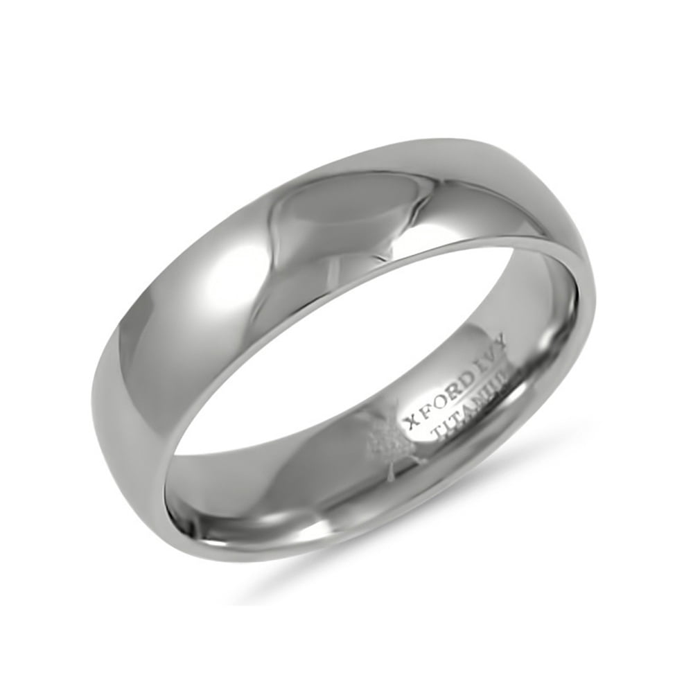 Oxford Ivy 6mm Mens Plain Comfort Fit Titanium Plain Wedding Band ( Available Ring Sizes 712