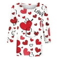 thumbnail image 4 of Fiudx Camisas para Mujer Blusa Holgada con Estampado de Pascua y Cuello Redondo Retro de Manga Tres Cuartos a La Moda para Mujer, 4 of 4